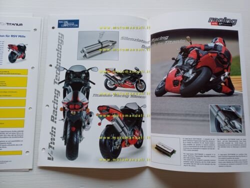 Aprilia RSV 1000-SP SL Falco 2000 catalogo silenziatori racing titanio …