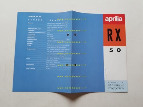 Aprilia RX 50 1990 depliant volantino originale italiano