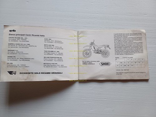 Aprilia RX 50 manuale uso manutenzione libretto istruzioni originale italiano