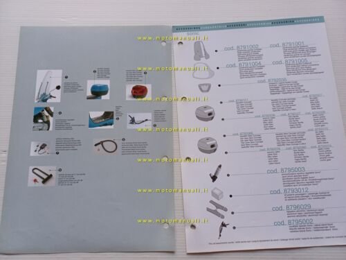 Aprilia Sonic 50 scooter 2000 catalogo accessori dedicati originale