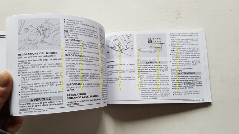 Aprilia SR 50 2000-02 manuale uso manutenzione italiano originale