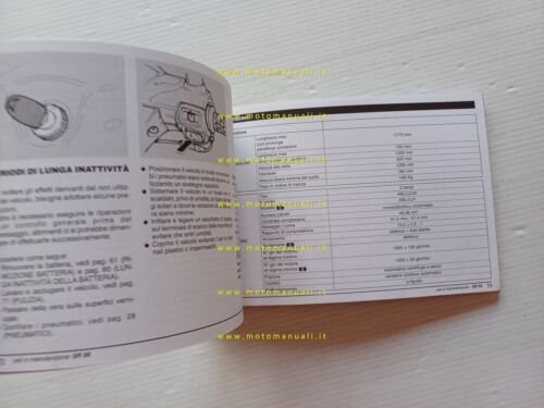 Aprilia SR 50 2000-2002 manuale uso manutenzione ORIGINALE