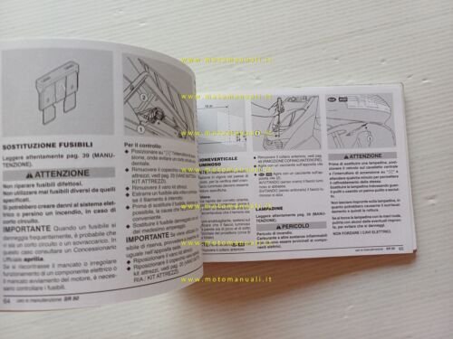 Aprilia SR 50 2000-2002 manuale uso manutenzione ORIGINALE