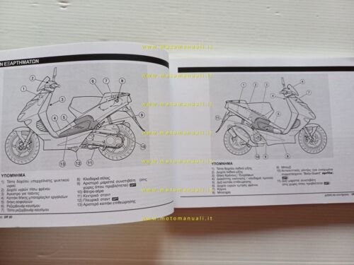 Aprilia SR 50 2003 manuale uso manutenzione testo INGLESE GRECO