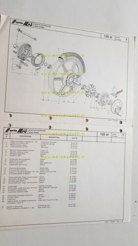Aprilia ST 125 1983 catalogo ricambi TELAIO-FRAME spare parts catalogue