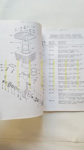 Aprilia Trial 1985 catalogo ricambi MOTORE 240 originale engine parts …