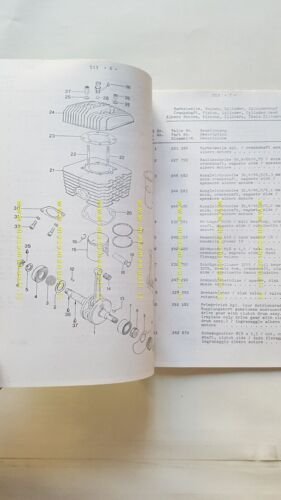 Aprilia Trial 1985 catalogo ricambi MOTORE 280 originale engine parts …