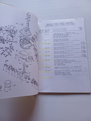 Aprilia Tuareg 125 1987 catalogo ricambi MOTORE Rotax originale