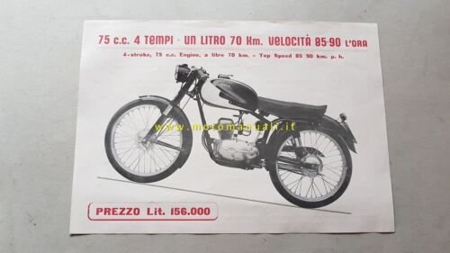 Aquila 75 moto 1954 depliant originale brochure PROSPEKT
