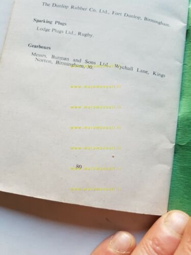 Ariel modelli monocilindrici 1951 manuale uso manutenzione INGLESE originale