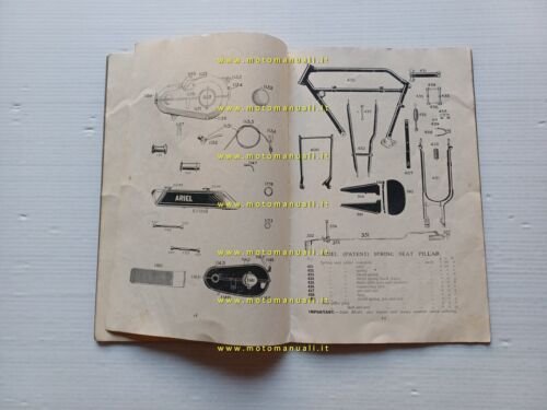 Ariel modelli trasmissione cinghia 1914-15 catalogo ricambi Inglese originale
