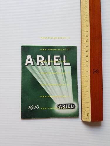 Ariel produzione modelli moto 1940 depliant INGLESE anteguerra originale
