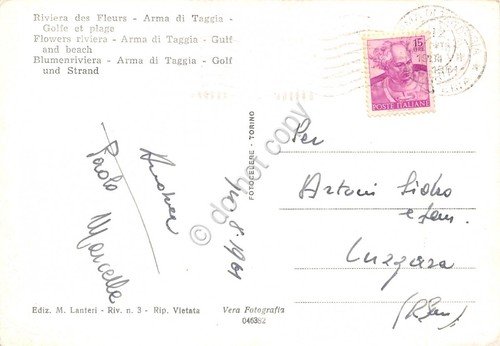 Arma di Taggia Golfo e spiaggia animata 1961 | Immagine Gallery 2