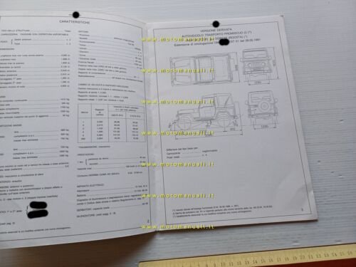 Asia Motors Rocsta 2.2 1991 Facsimile scheda omologazione DGM Motorizz.originale