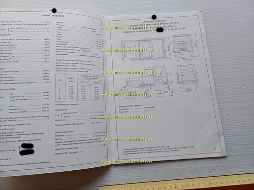 Asia Motors Rocsta 2.2 1991 Facsimile scheda omologazione DGM Motorizz.originale