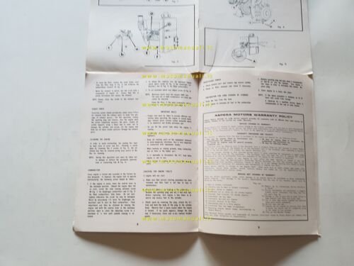 Aspera Motors motore 50 ZH 1970 manuale uso manutenzione ITALIANO …