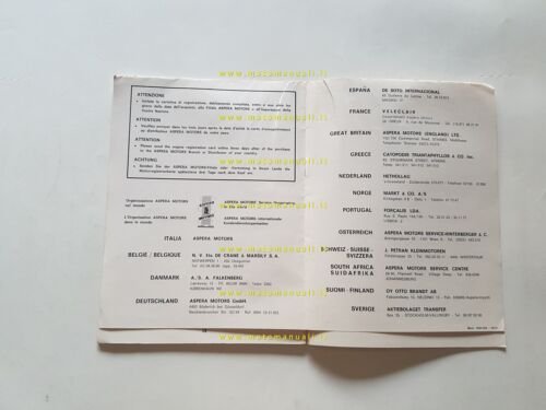 Aspera Motors motore 50 ZH 1970 manuale uso manutenzione ITALIANO …