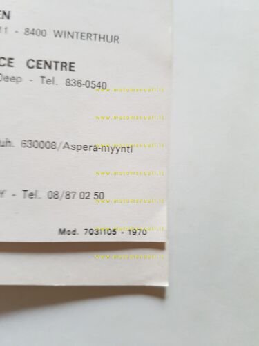 Aspera Motors motore 50 ZH 1970 manuale uso manutenzione ITALIANO …