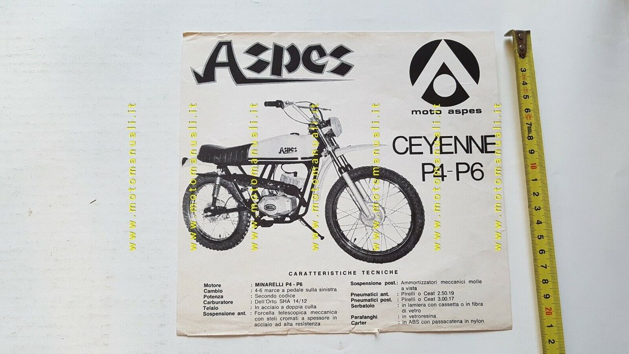 Aspes 50 Ceyenne P4 - P6 1972 depliant originale motorcycle …