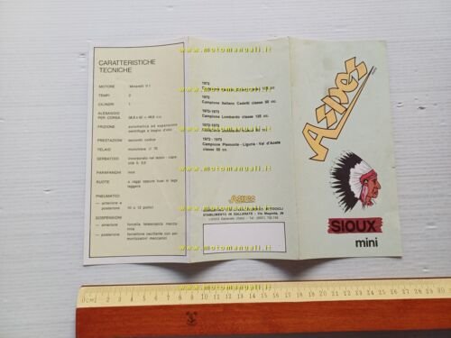 ASPES Mini Sioux 50 1973 ciclomotore depliant originale