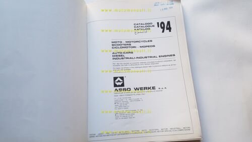 Asso Werke catalogo generale 1994 pistoni moto auto originale italiano