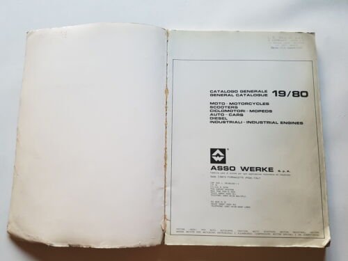 ASSO Werke pistoni moto - auto catalogo generale 1980 originale