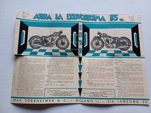 Astra 175 1933 depliant italiano anteguerra originale
