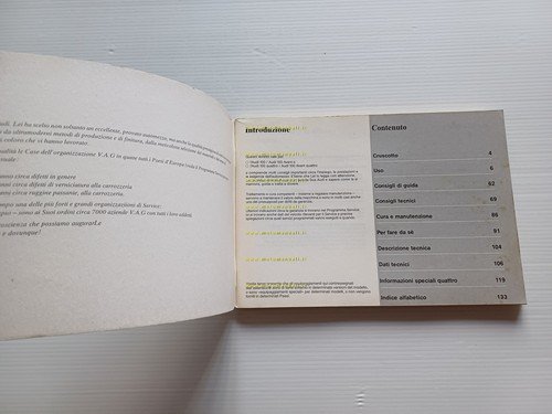 Audi 100 - 100 Quattro 1985 manuale uso manutenzione libretto …