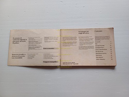 Audi 100 modelli 1982 manuale uso manutenzione libretto italiano originale