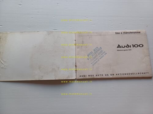 AUDI 100 tutti modelli 1976 manuale uso manutenzione italiano originale