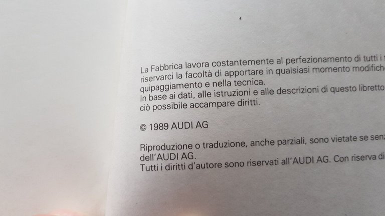 Audi 80 1989 manuale uso libretto originale auto italiano