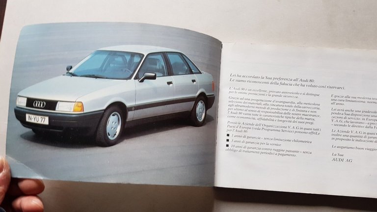 Audi 80 1990 manuale uso libretto originale auto italiano