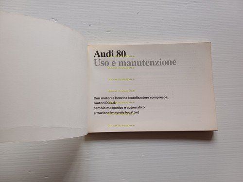 Audi 80 modelli 1988 manuale uso manutenzione libretto italiano originale