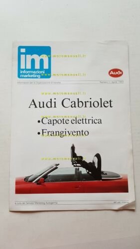 AUDI Cabrio 1993 depliant Organizzazione di Vendita ITALIA originale brochure