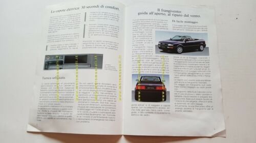 AUDI Cabrio 1993 depliant Organizzazione di Vendita ITALIA originale brochure