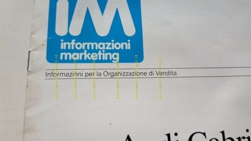 AUDI Cabriolet 1991 depliant Organizzazione di Vendita ITALIA originale brochure