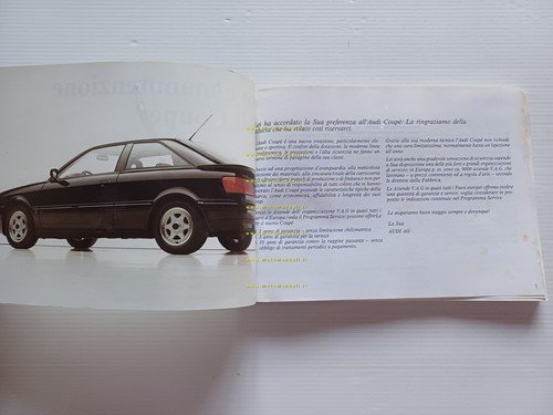Audi Coupè - Coupè Quattro 1990 manuale uso manutenzione libretto …