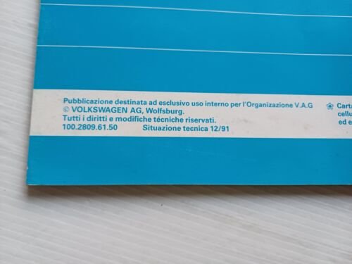 AUDI motore 20V-V8 1991 manuale opuscolo descrizione officine italiano originale
