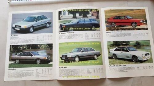 Audi produzione modelli 1987 depliant auto epoca originale brochure