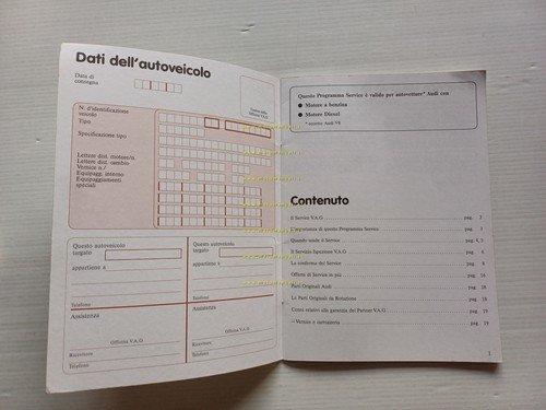 Audi tutti i modelli anni 80 libretto garanzia nuovo originale