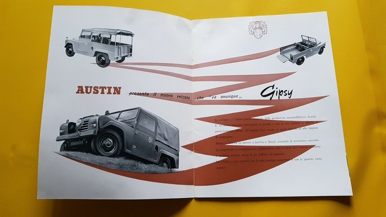 Austin Gipsy 4WD 1961 depliant originale ITALIANO brochure