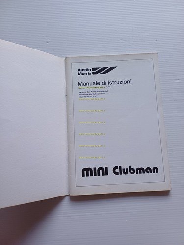 Austin Morris Mini Clubman 1979 manuale uso manutenzione italiano originale