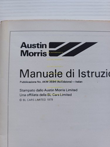 Austin Morris Mini Clubman 1979 manuale uso manutenzione italiano originale