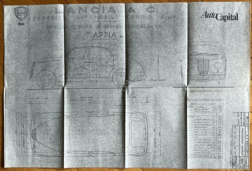 Auto Capital - Riproduzione Disegni Tecnici Autovettura Lancia Appia | Immagine principale