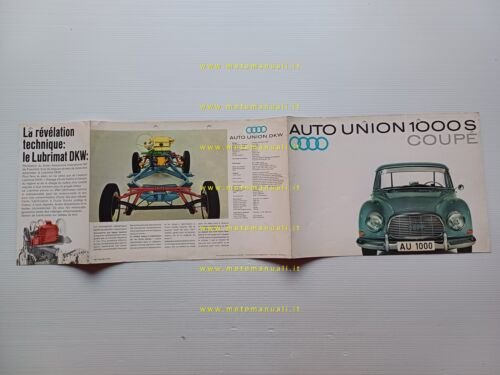 Auto Union 1000 S Coup depliant francese originale