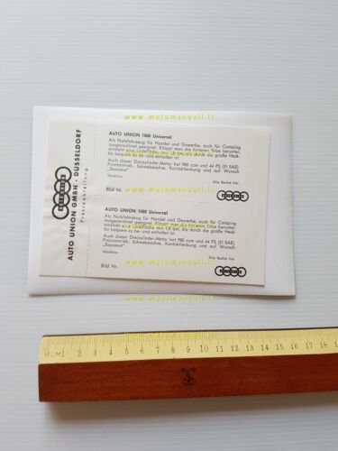 Auto Union 1000 Universal 1956 foto cartella stampa originale