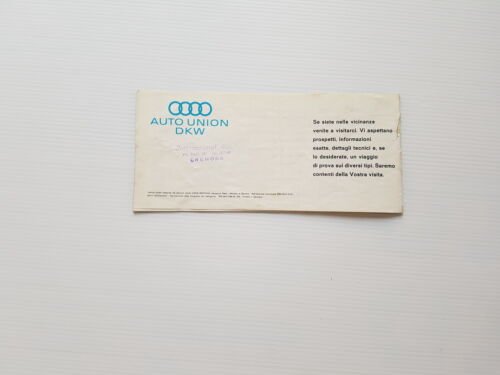 Auto Union-DKW produzione modelli 1959 depliant originale italiano