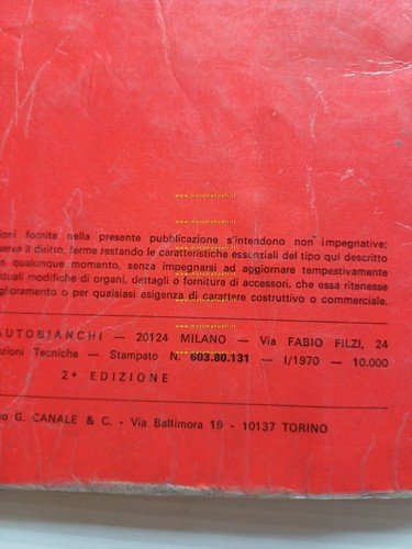 Autobianchi A 112 1a serie 1970 manuale uso manutenzione originale