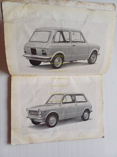Autobianchi A 112 1a serie 1970 manuale uso manutenzione originale