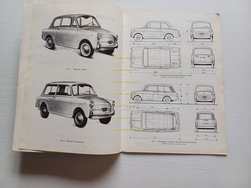 Autobianchi Bianchina 1967 manuale officina caratter. tecniche dati riparazione